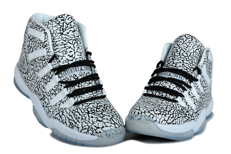 Air Jordan 11 Mens Shoes Black And White Curve Lines Online